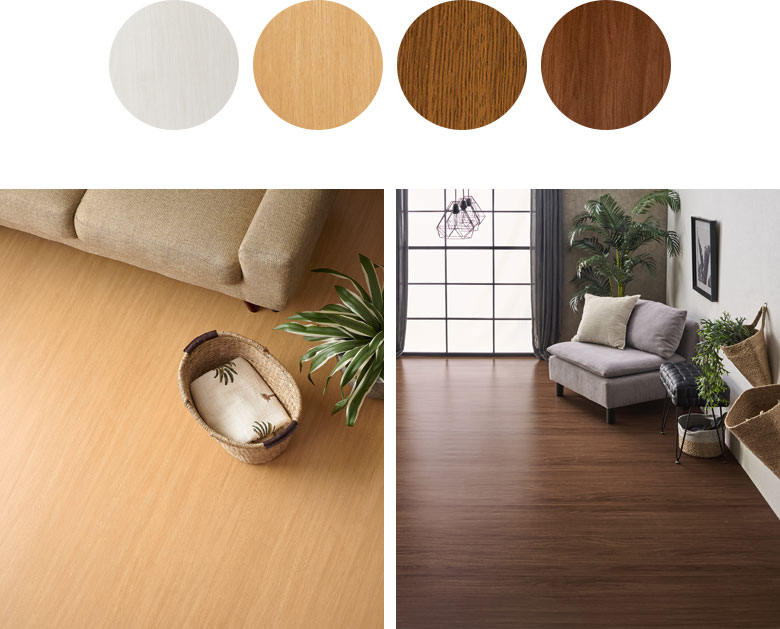 ワイドな板幅だからつなぎ目が少なく自然な木目のフローリング