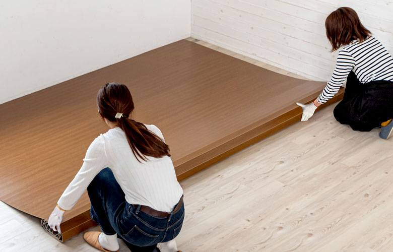 敷くだけなので、賃貸でも使える