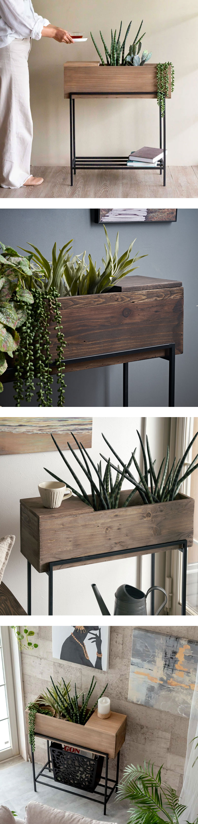 5号サイズまでの鉢を入れられる、プランターシェルフ