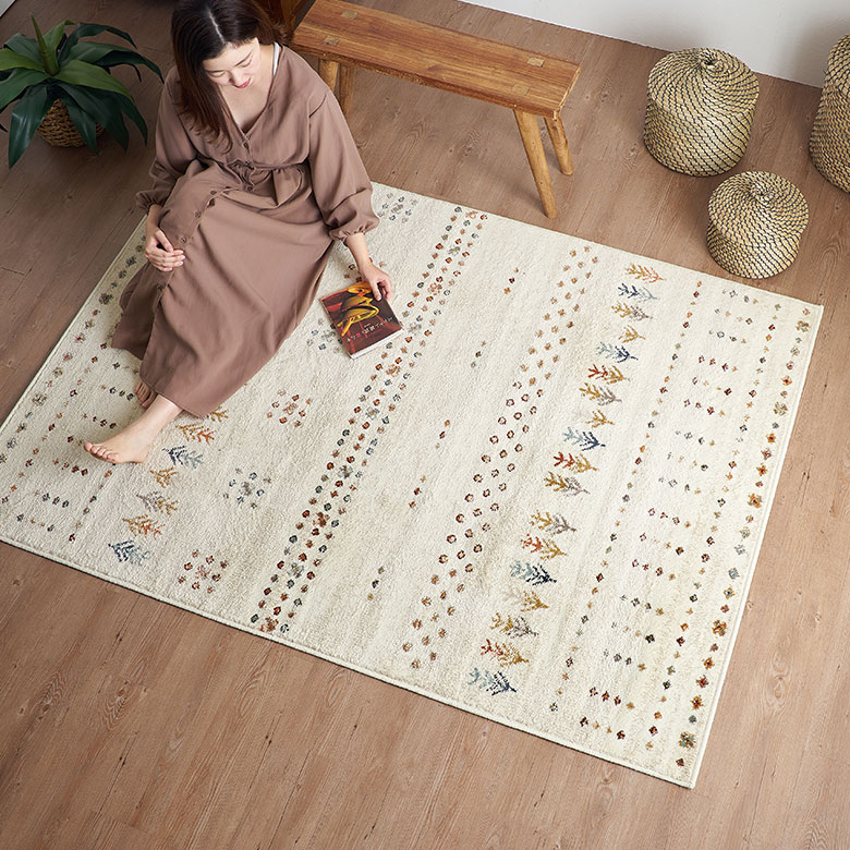 ギャッベ柄 デザインラグ