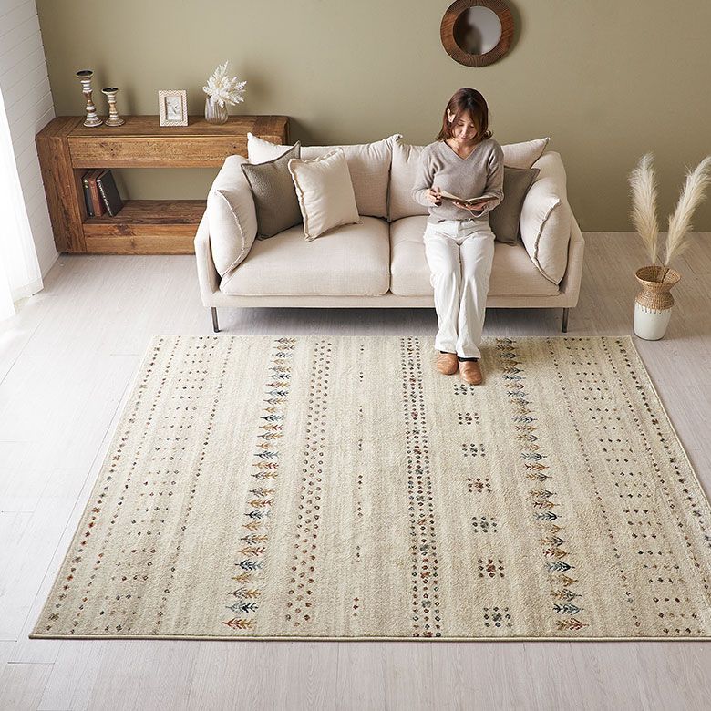 ギャッベ柄 デザインラグ