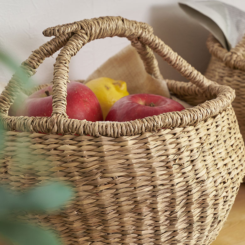 天然素材のかごバスケット