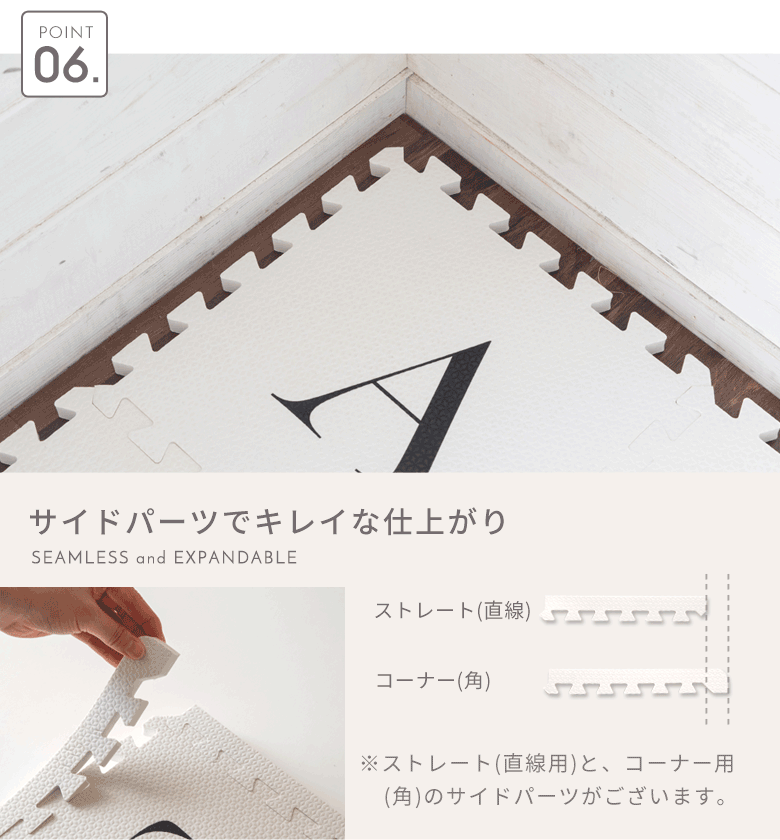サイドパーツで壁際までキレイ