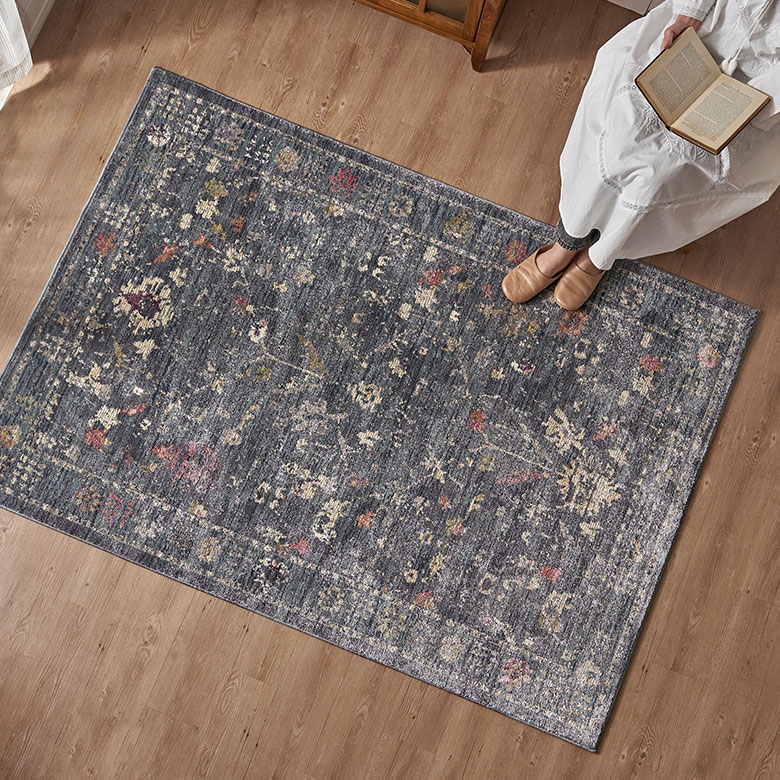 エレガントフラワー デザインラグ