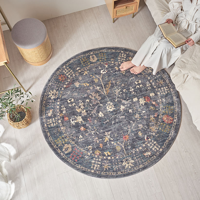 エレガントフラワー デザインラグ