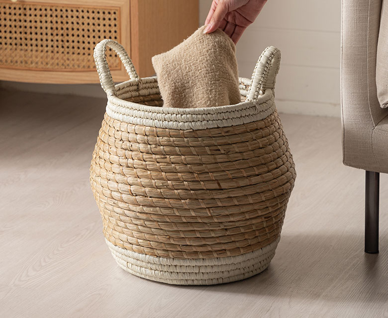 天然素材を使用したナチュラルな収納アイテム