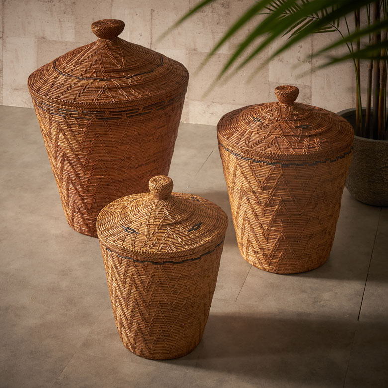 3サイズ展開の大容量バスケット