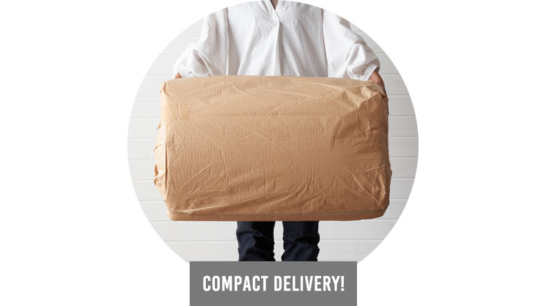 小さく圧縮した形状でお届けいたします