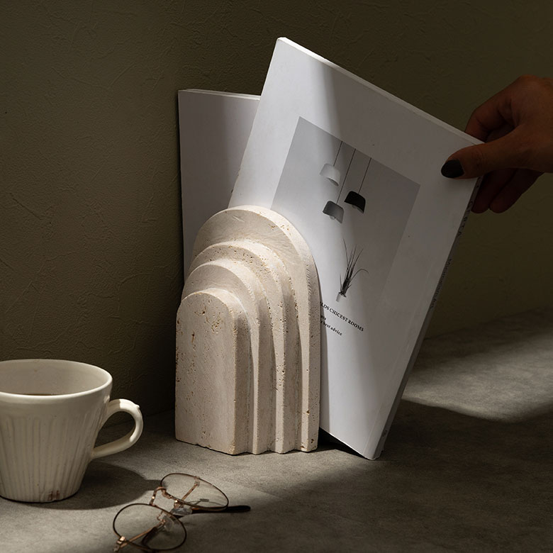 トラバーチン ブックエンド