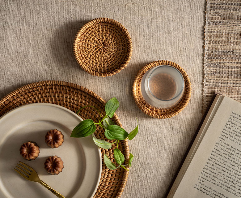 リゾートスタイルや北欧テイストなどにぴったりのコースター