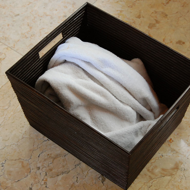 たっぷり容量なので、ランドリーバスケットにもぴったり