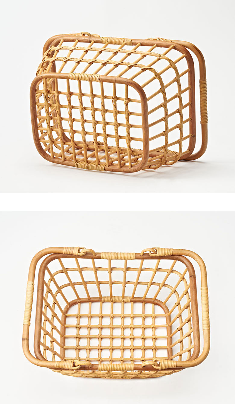 天然素材ラタンでできた、あたたかみを感じるかご