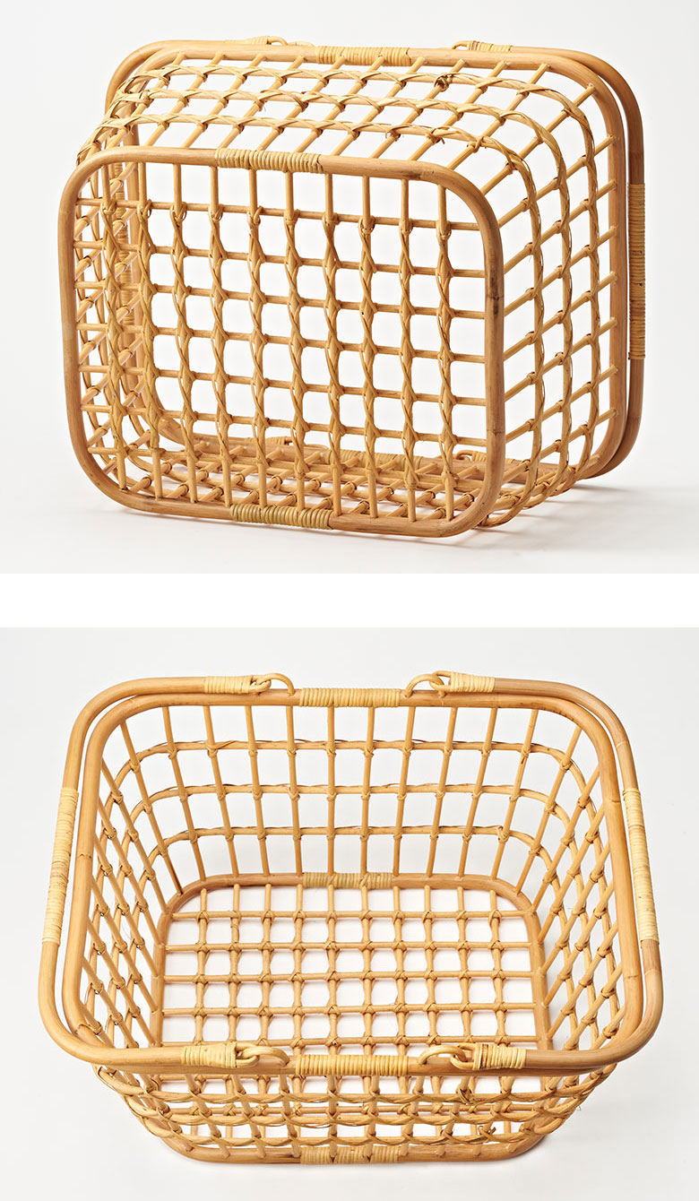 天然素材ラタンでできた、あたたかみを感じるかご