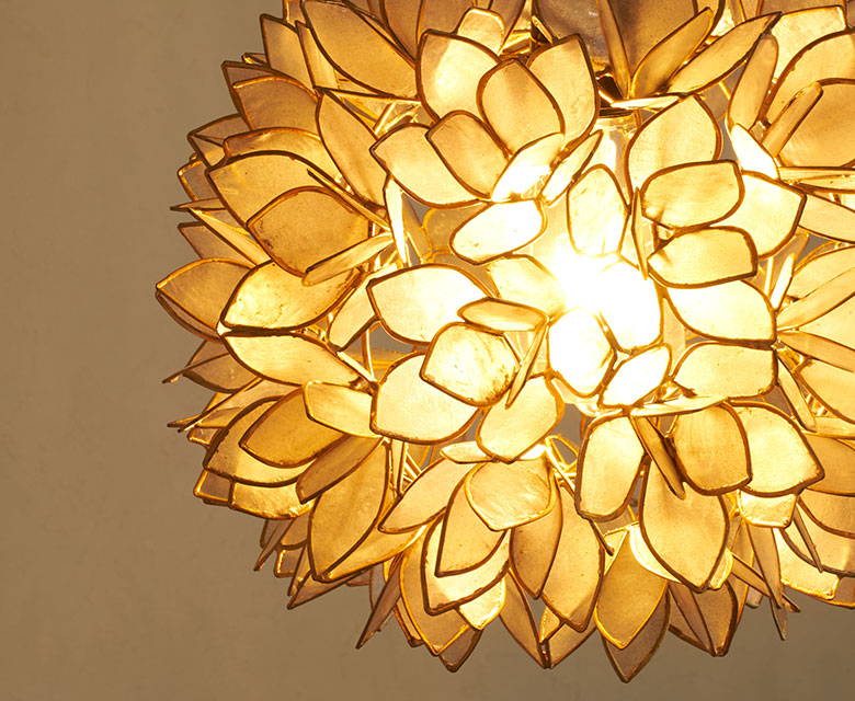 貝殻で作られた可愛いライト