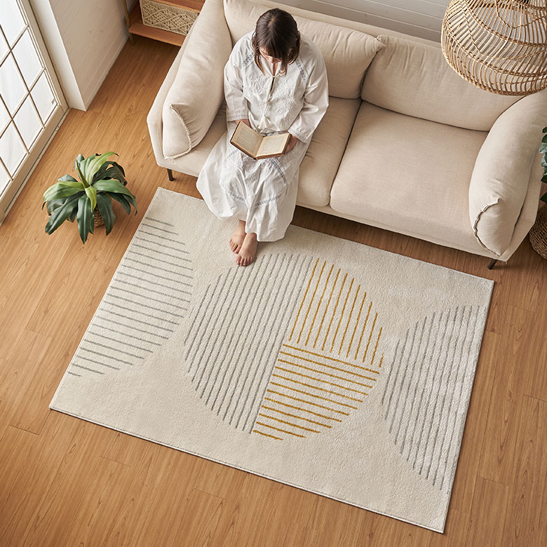 モダンアート柄 デザインラグ