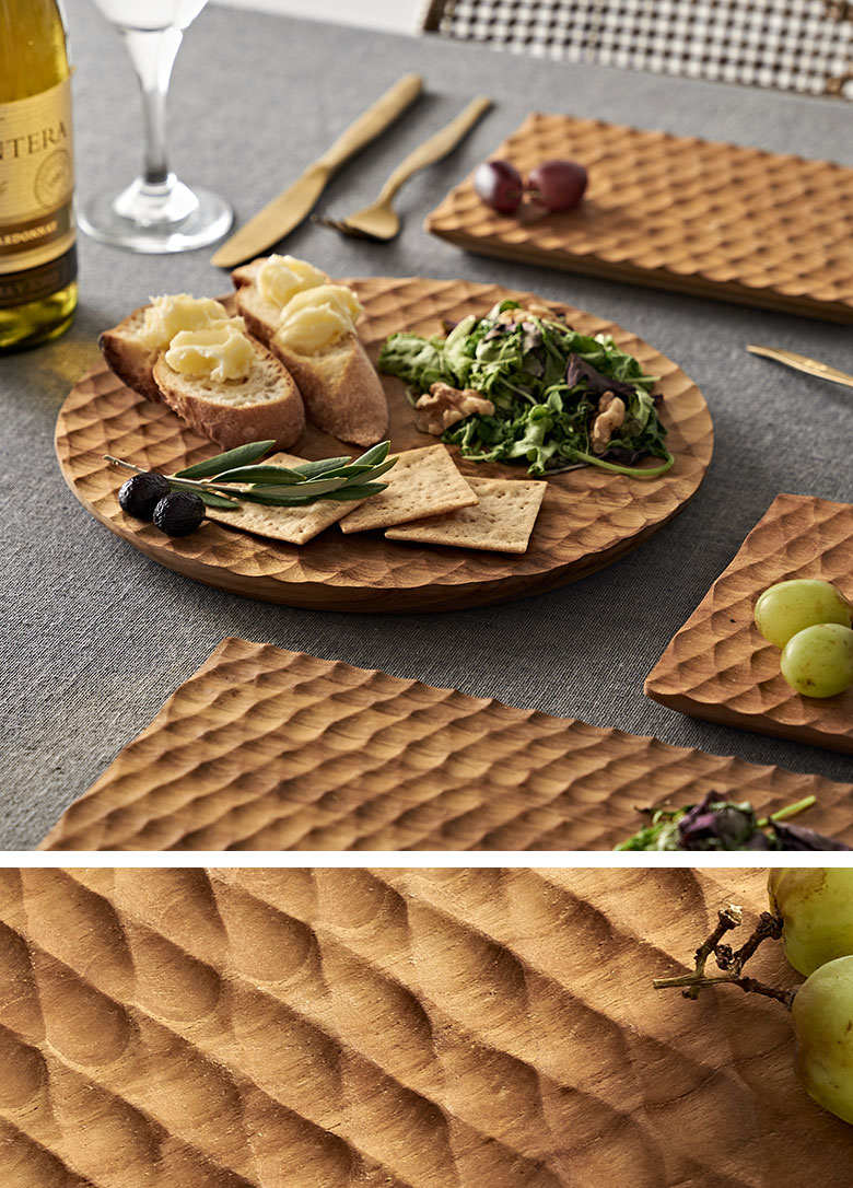 チークウッドのデザインプレート