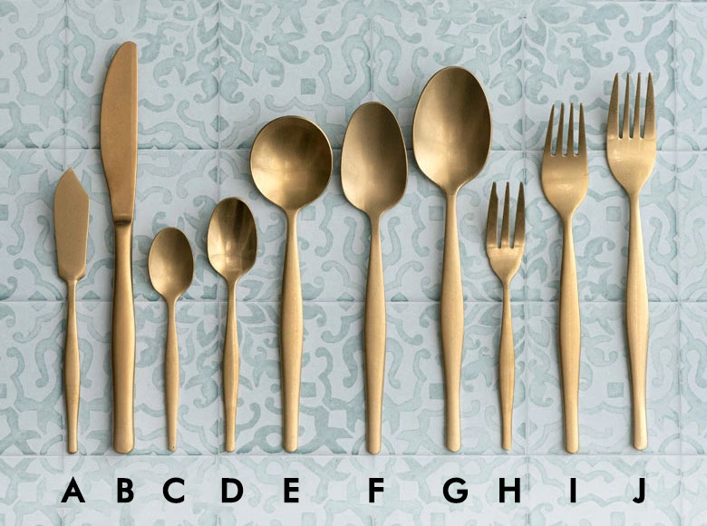 ゴールドのカトラリーシリーズ