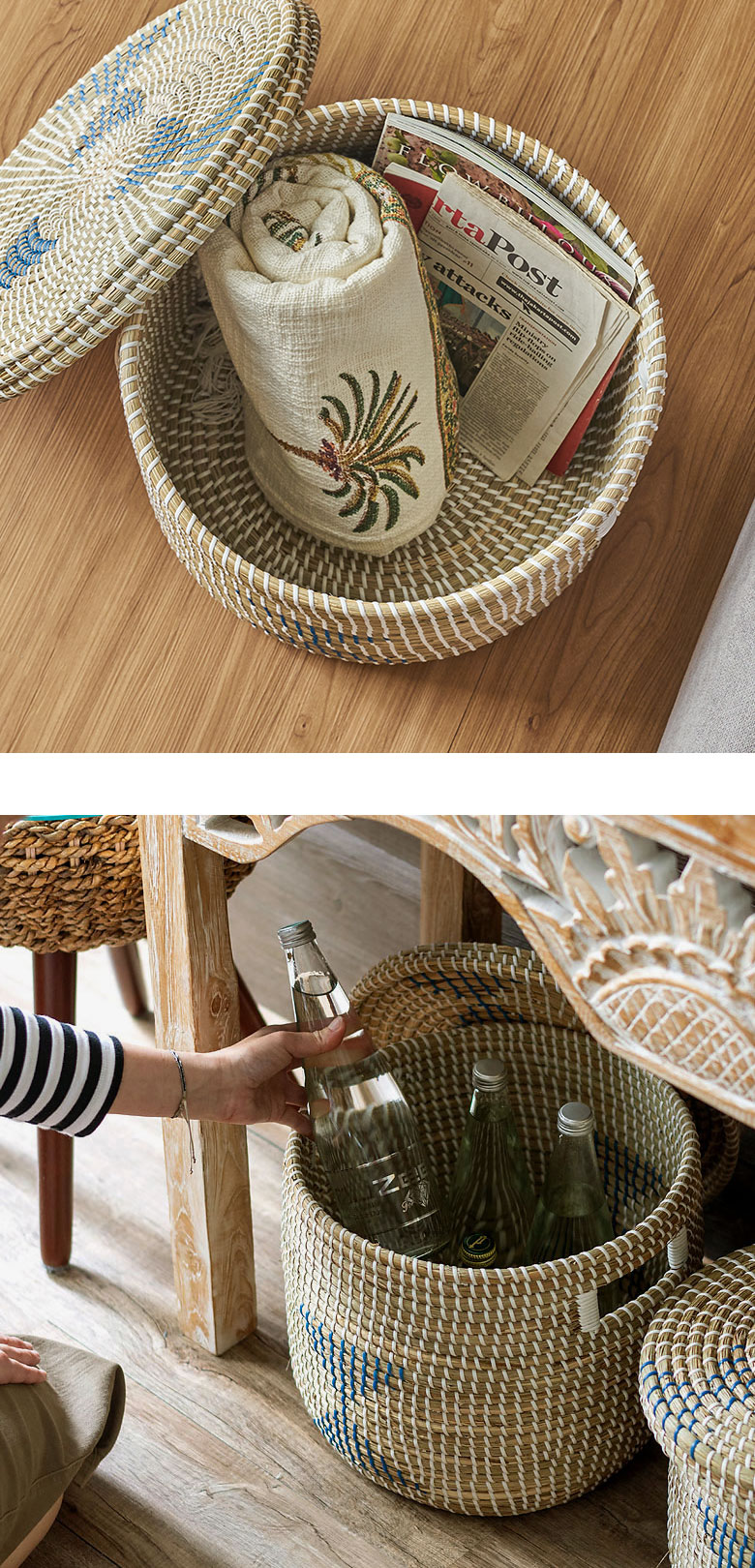 収納力抜群のバスケット