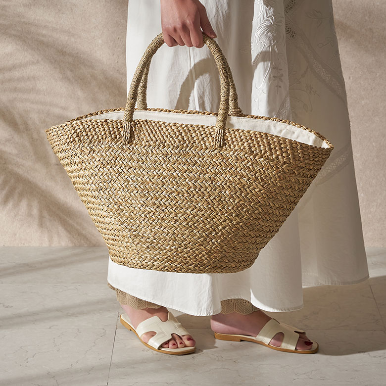 大人のアジアンかごバッグ