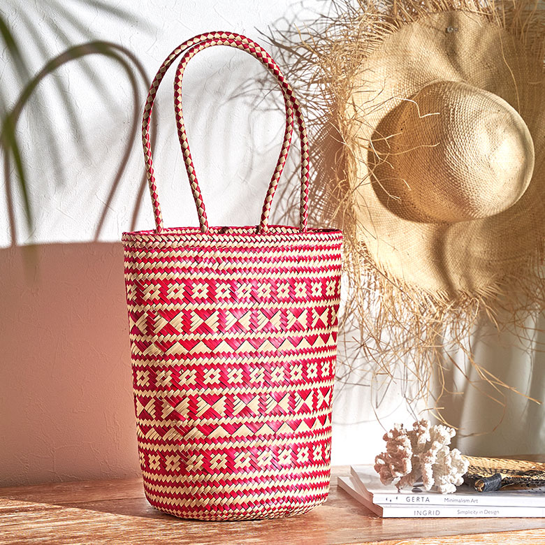 天然素材ロンタルヤシのアジアンカゴバッグ