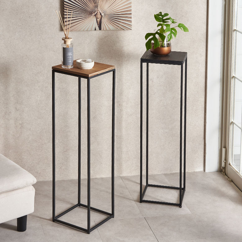 味わいのあるディスプレイスタンド。リサイクル。アップサイクル。天板は、選べる2色展開 ナチュラル チャコールブラック