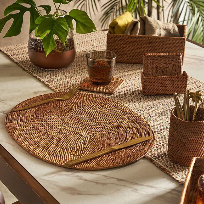 アタ製ランチョンマット 40×30cm[オーバル型][2605]【ランチョンマット
