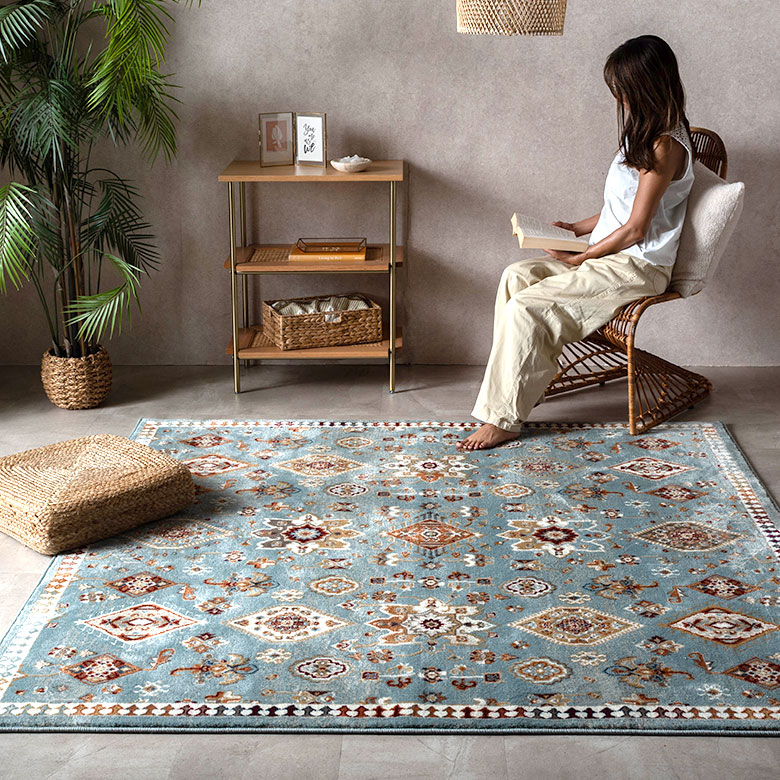 Layla レイラ メダリオンラグ アイボリーのコーディネート実例