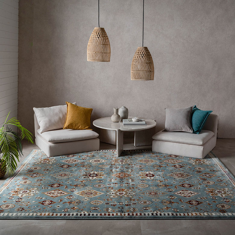 Layla レイラ メダリオンラグ アイボリーのコーディネート実例