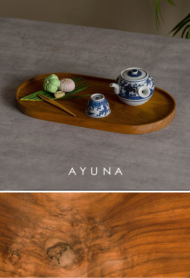 楕円形木製トレイ