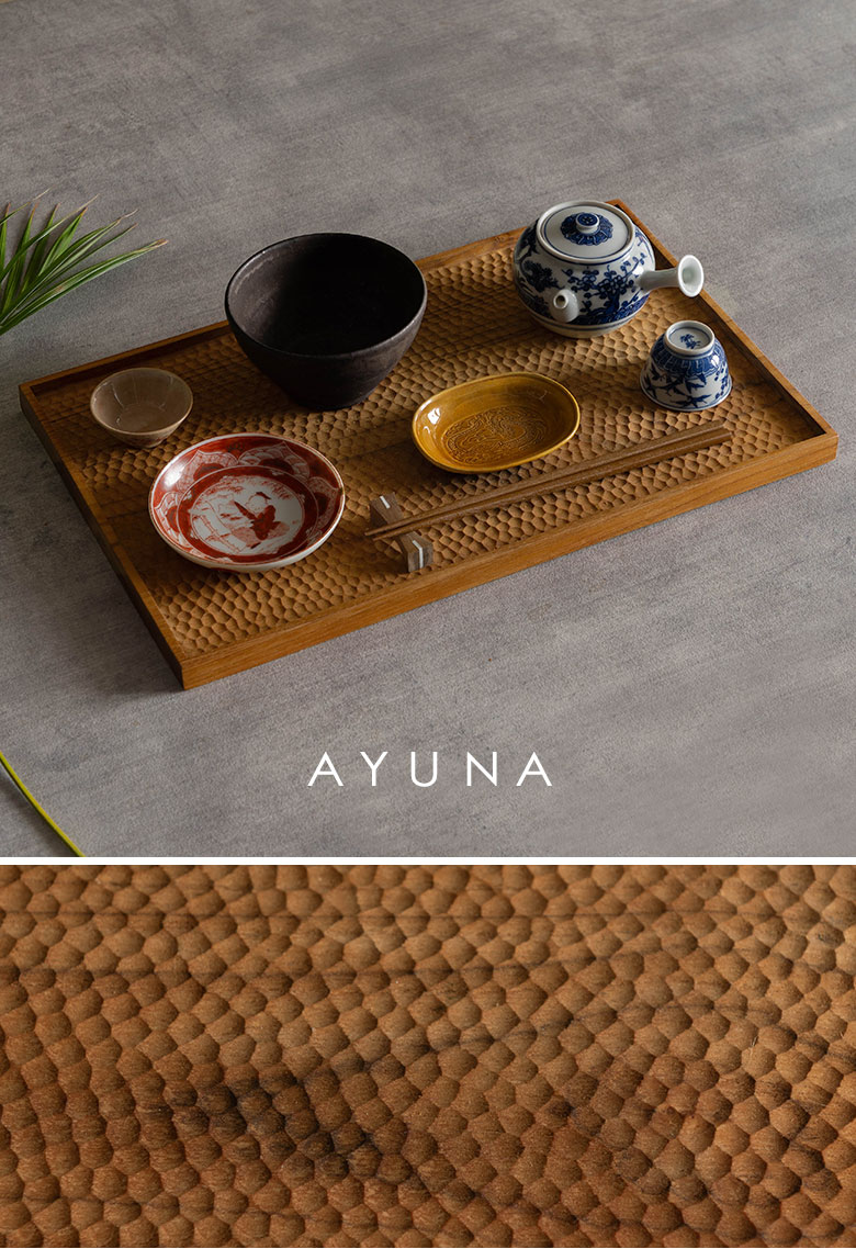 長方形木製トレイ