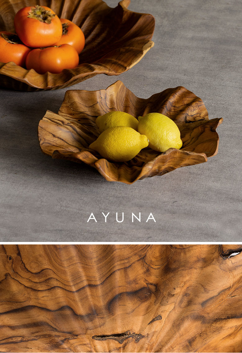 花びら型木製トレイ