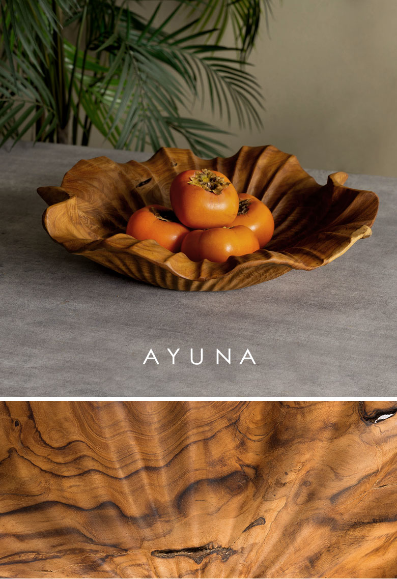 花びら型木製トレイ