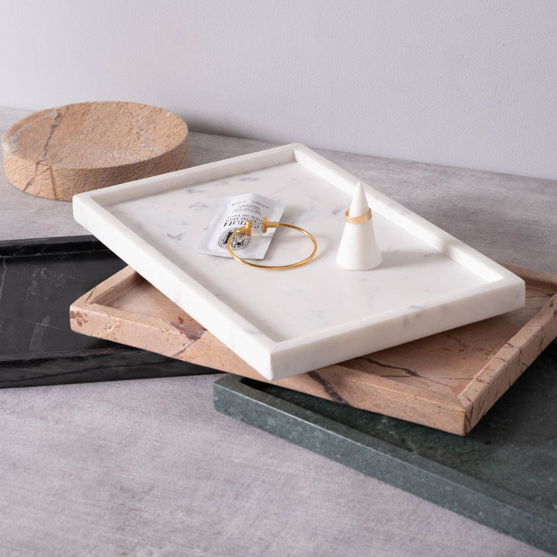 天然大理石シリーズMARVERA（マーヴェラ）の小物入れトレイLサイズ