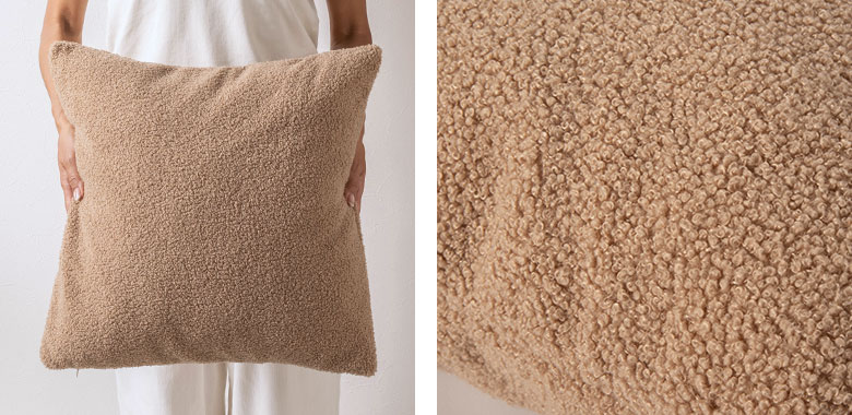 もこもこのブークレ素材の生地アップ