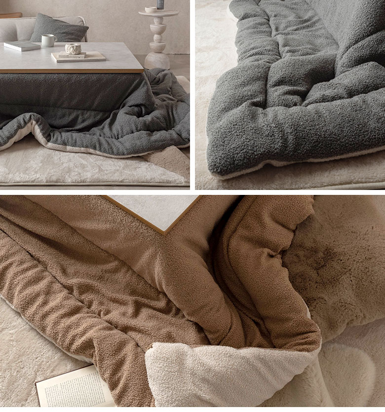 Teddy
シリーズの各色のおしゃれなイメージと素材感のアップ