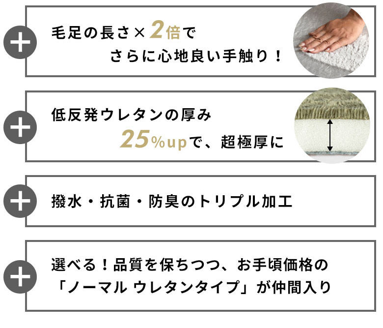 機能も質感もグレードアップしたウレタンラグ