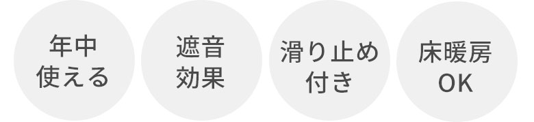 年中使える 遮音効果 滑り止め付き 床暖房OK