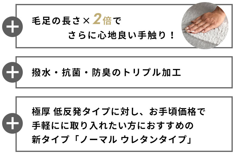 機能も質感もグレードアップしたウレタンラグ