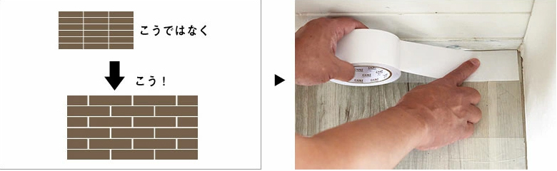 ボンド施工式フロアタイル両面テープでの施工方法