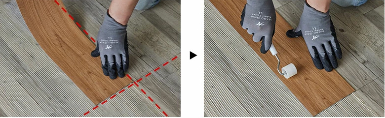 ボンド施工式フロアタイル接着剤での施工方法