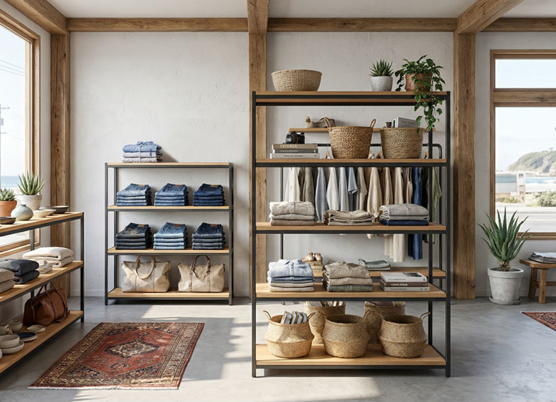 リビング収納としてはもちろん書類棚やディスプレイラックや店舗什器に