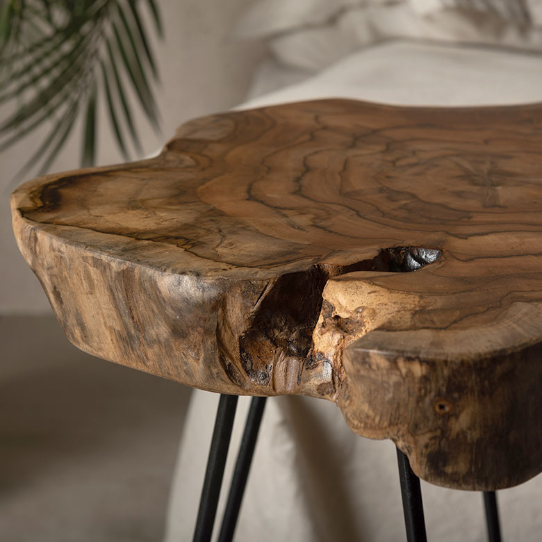 天然チークウッドの天板