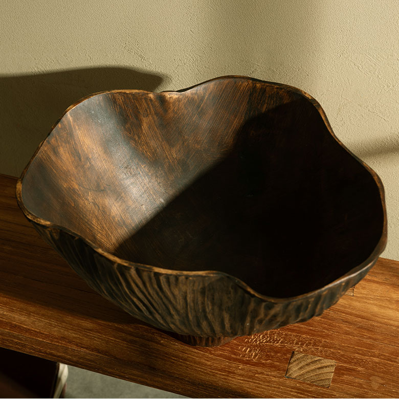 自然の形を活かした