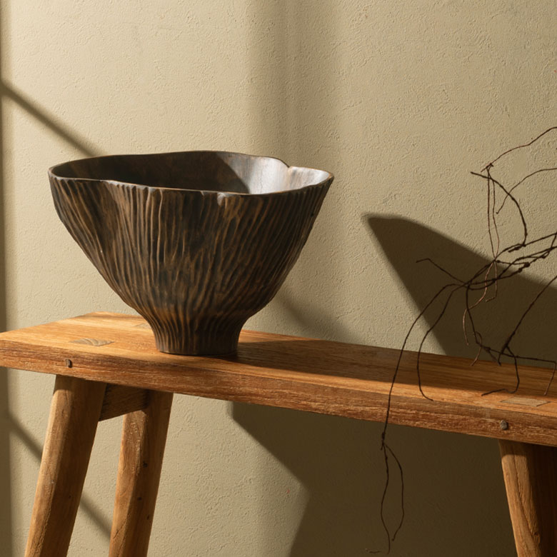 オブジェのようなウッドボウル