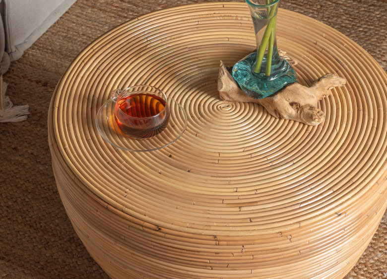 一本のラタンを巻き上げる、スパイラル構造