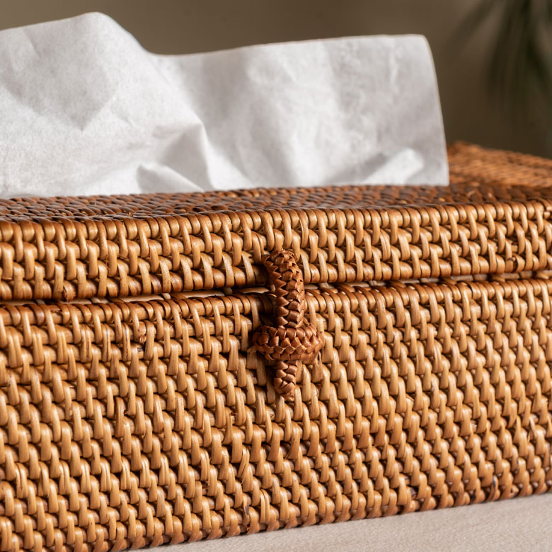 バリ島の伝統素材アタのティッシュケース