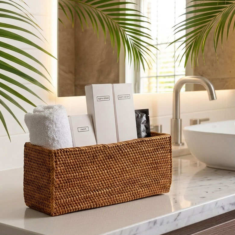 バリ島の伝統素材アタのマルチ小物入れ