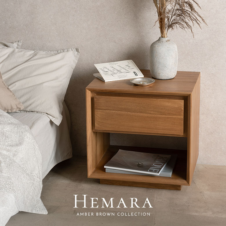 チーク無垢材のHemara（ヘマラ）サイドテーブル