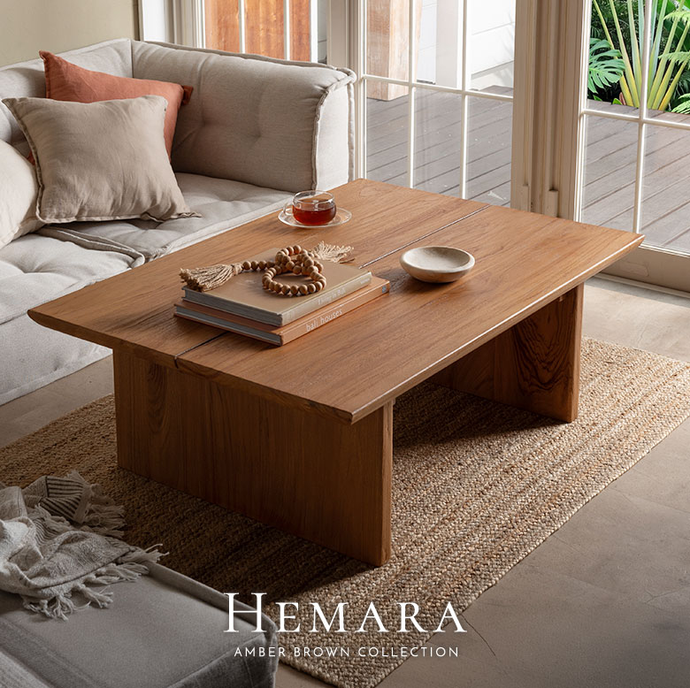 チーク無垢材のセンターテーブル Hemara（ヘマラ）シリーズのローテーブル