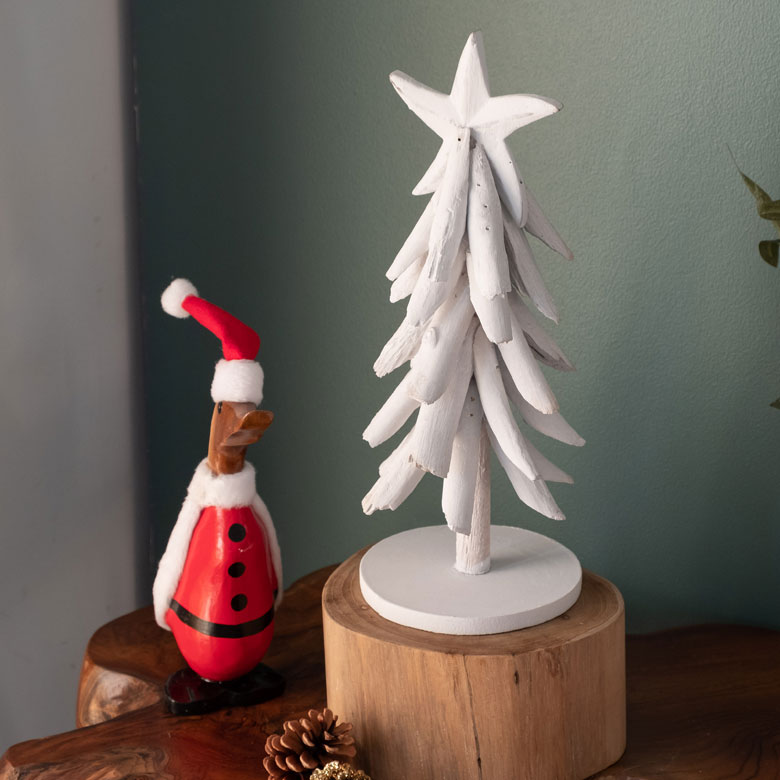 天然流木の卓上型クリスマスツリー